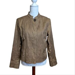 EUC Chico's Bronze Jacquard Linnea Jacket Size 1